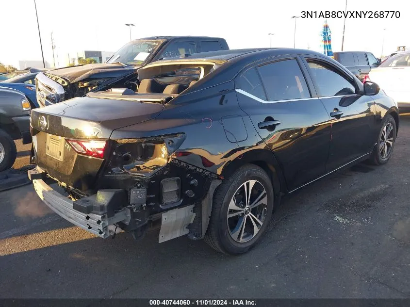 2022 Nissan Sentra Sv Xtronic Cvt VIN: 3N1AB8CVXNY268770 Lot: 40744060