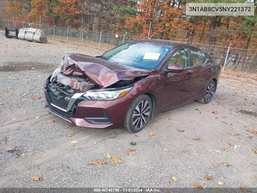 2022 Nissan Sentra Sv Xtronic Cvt VIN: 3N1AB8CV5NY221372 Lot: 40745796