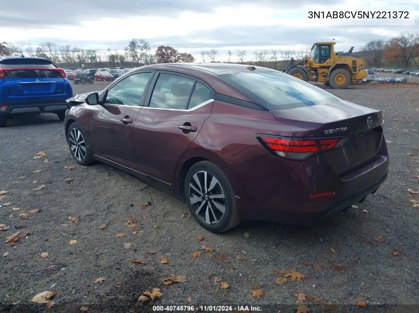 3N1AB8CV5NY221372 2022 Nissan Sentra Sv Xtronic Cvt