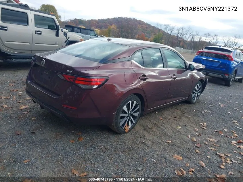 2022 Nissan Sentra Sv Xtronic Cvt VIN: 3N1AB8CV5NY221372 Lot: 40745796