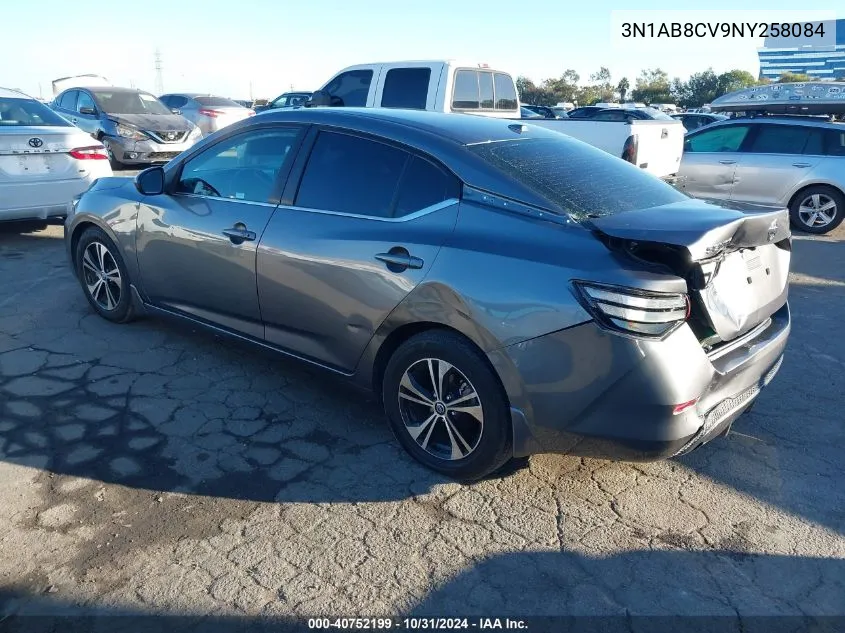 2022 Nissan Sentra Sv Xtronic Cvt VIN: 3N1AB8CV9NY258084 Lot: 40752199