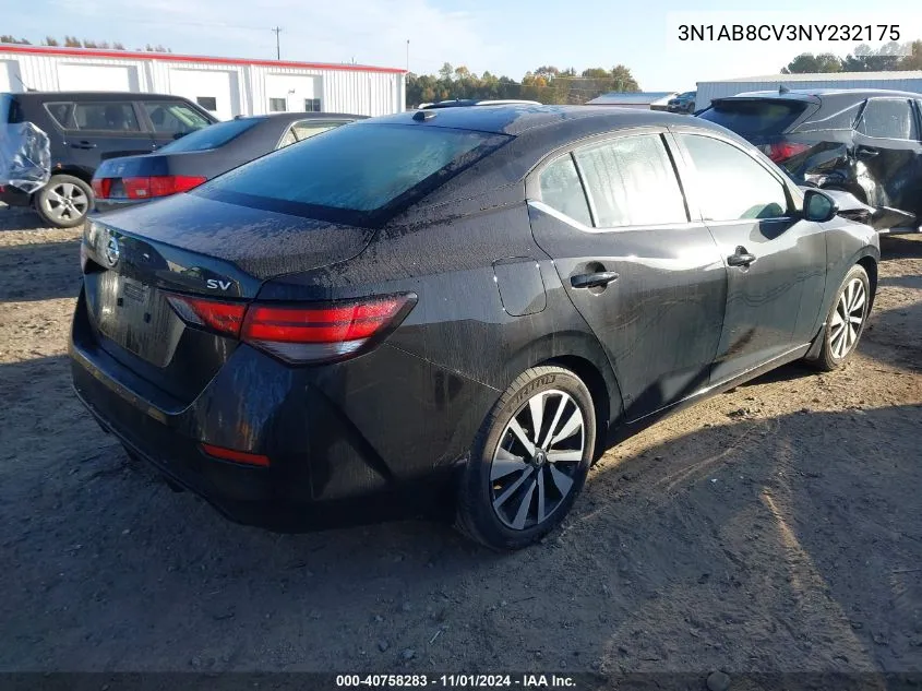 2022 Nissan Sentra Sv Xtronic Cvt VIN: 3N1AB8CV3NY232175 Lot: 40758283