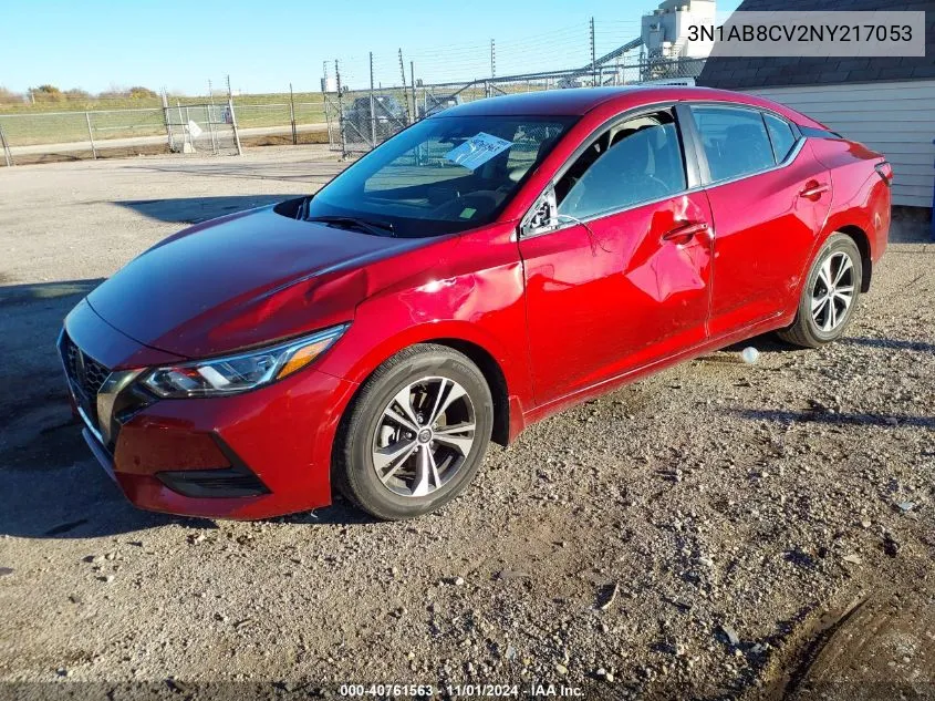 2022 Nissan Sentra Sv Xtronic Cvt VIN: 3N1AB8CV2NY217053 Lot: 40761563