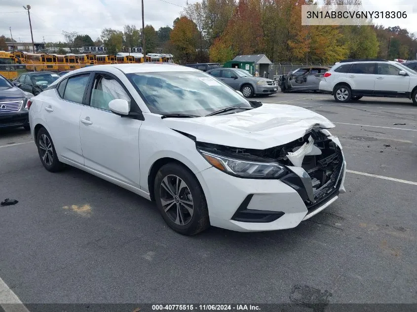 2022 Nissan Sentra Sv Xtronic Cvt VIN: 3N1AB8CV6NY318306 Lot: 40775515