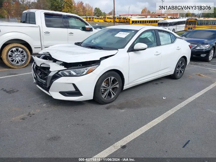 2022 Nissan Sentra Sv Xtronic Cvt VIN: 3N1AB8CV6NY318306 Lot: 40775515