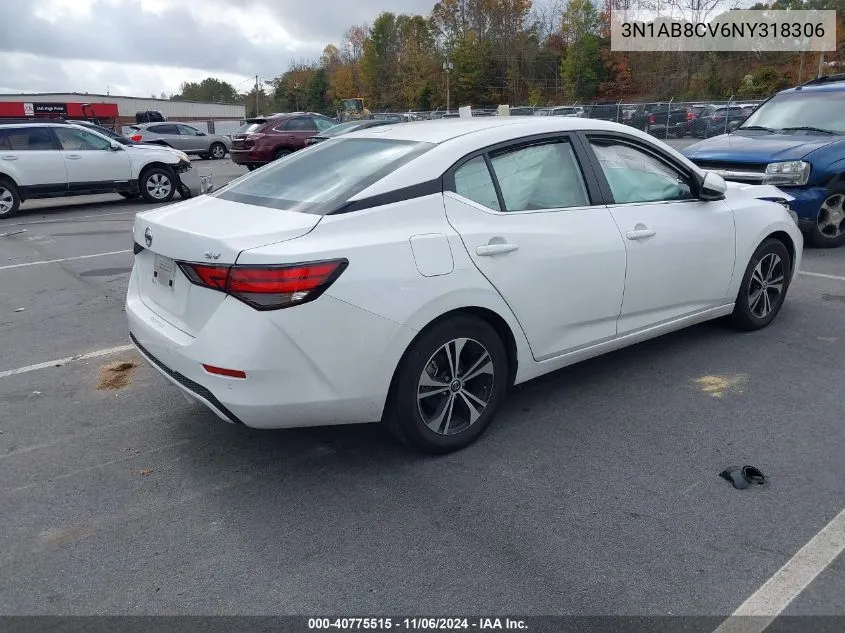 2022 Nissan Sentra Sv Xtronic Cvt VIN: 3N1AB8CV6NY318306 Lot: 40775515