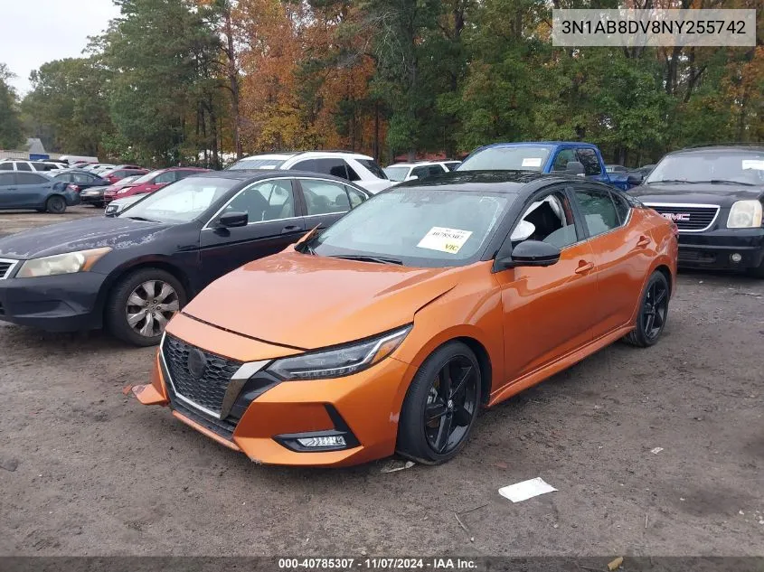 2022 Nissan Sentra Sr Xtronic Cvt VIN: 3N1AB8DV8NY255742 Lot: 40785307