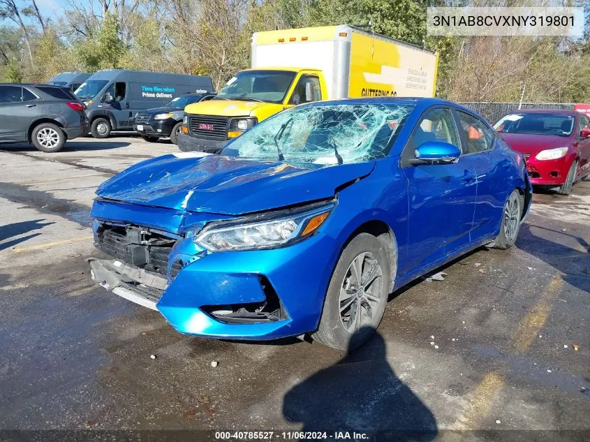 2022 Nissan Sentra Sv Xtronic Cvt VIN: 3N1AB8CVXNY319801 Lot: 40785527