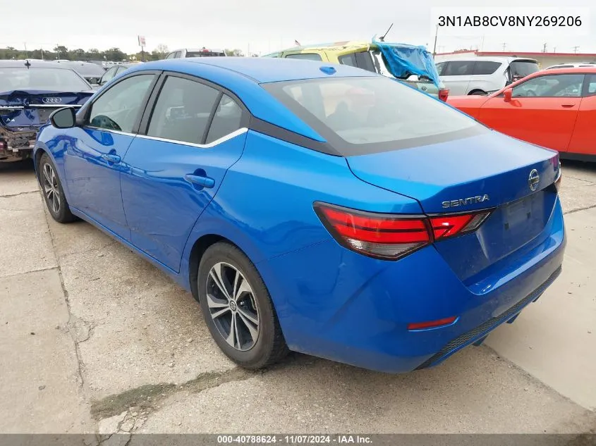 2022 Nissan Sentra Sv Xtronic Cvt VIN: 3N1AB8CV8NY269206 Lot: 40788624