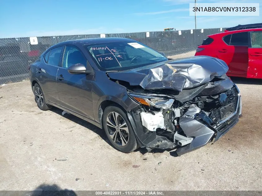 2022 Nissan Sentra Sv Xtronic Cvt VIN: 3N1AB8CV0NY312338 Lot: 40822031