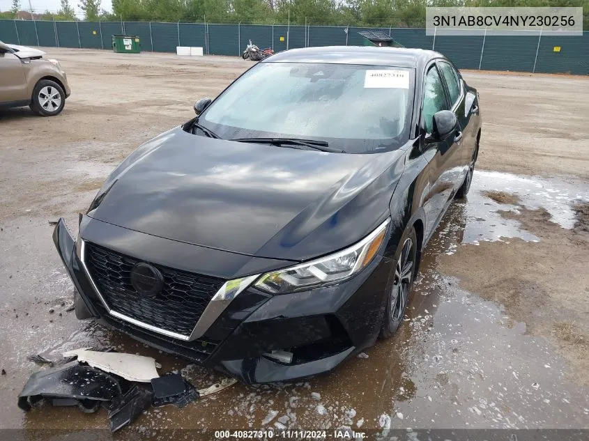 2022 Nissan Sentra Sv Xtronic Cvt VIN: 3N1AB8CV4NY230256 Lot: 40827310