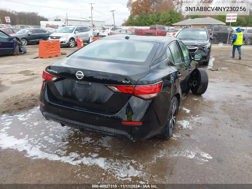 2022 Nissan Sentra Sv Xtronic Cvt VIN: 3N1AB8CV4NY230256 Lot: 40827310