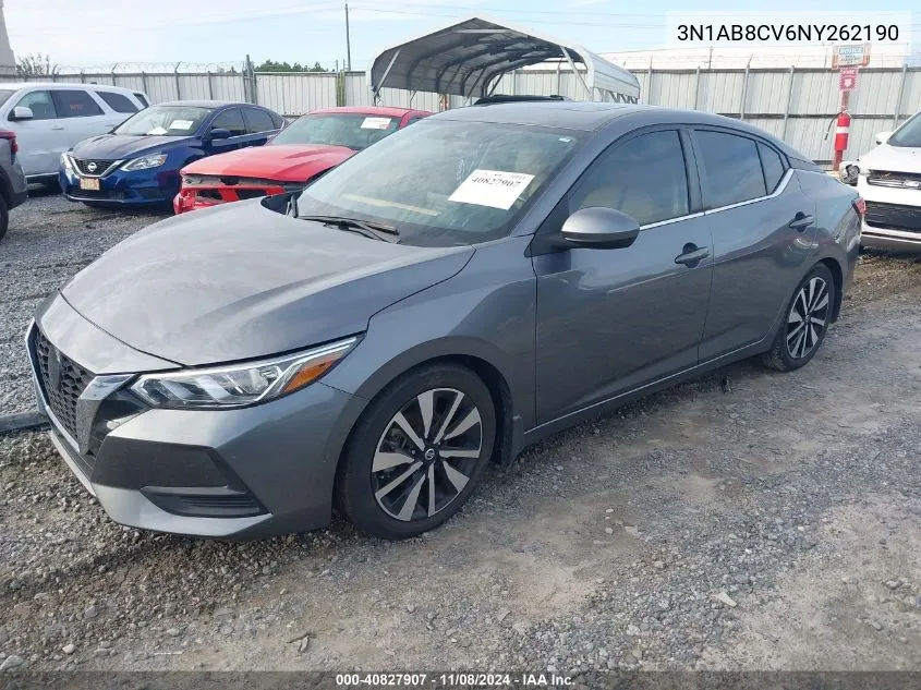 2022 Nissan Sentra Sv Xtronic Cvt VIN: 3N1AB8CV6NY262190 Lot: 40827907