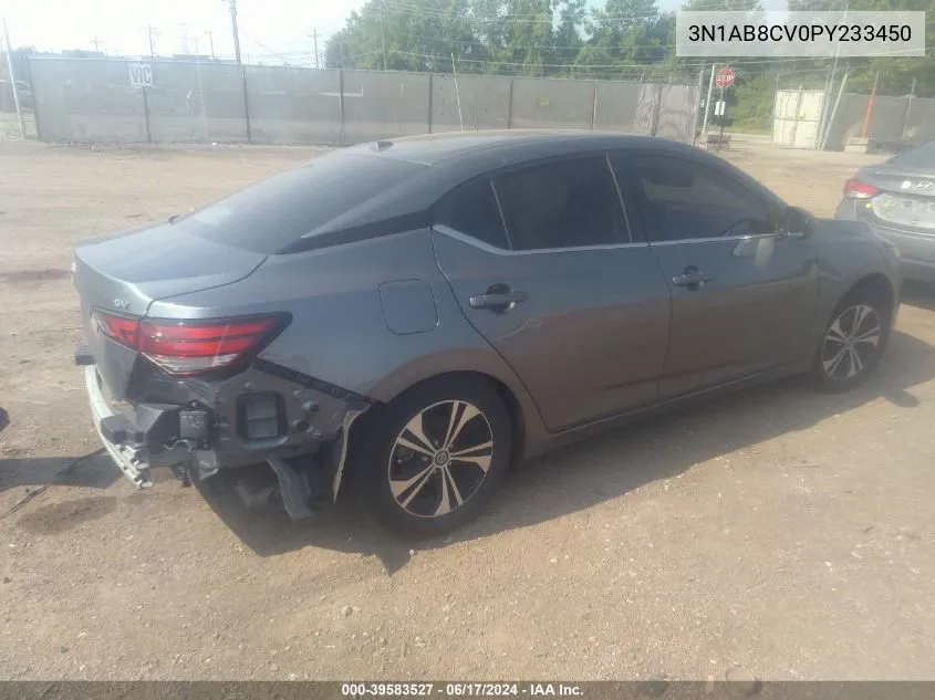 2023 Nissan Sentra Sv Xtronic Cvt VIN: 3N1AB8CV0PY233450 Lot: 39583527