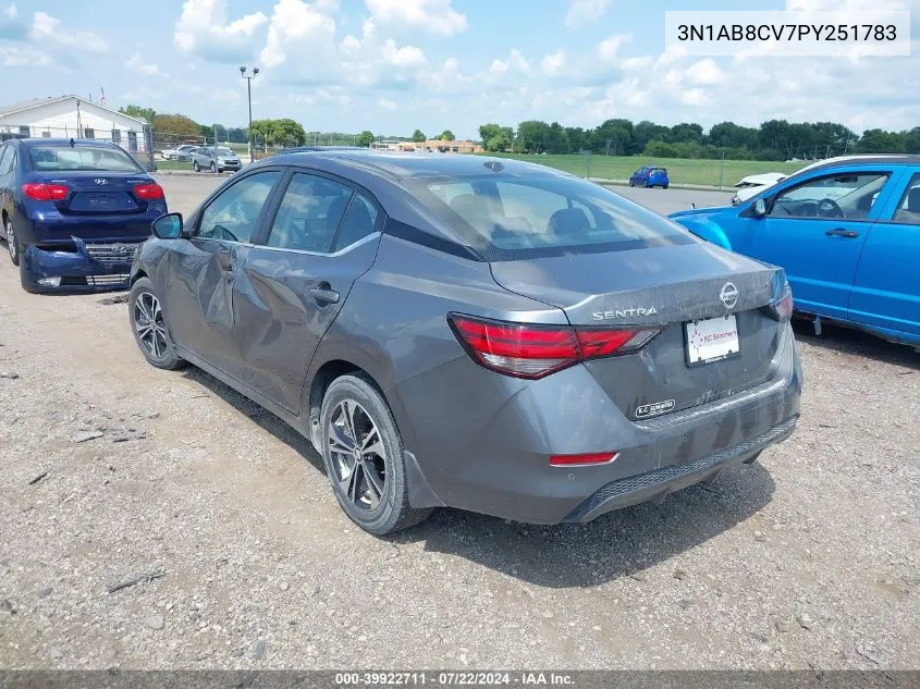 2023 Nissan Sentra Sv Xtronic Cvt VIN: 3N1AB8CV7PY251783 Lot: 39922711