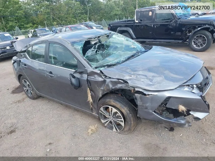 2023 Nissan Sentra Sv Xtronic Cvt VIN: 3N1AB8CV9PY242700 Lot: 40003227