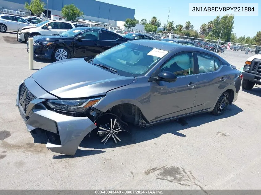 2023 Nissan Sentra Sr Xtronic Cvt VIN: 3N1AB8DV8PY221884 Lot: 40043449