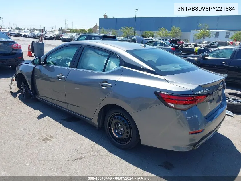 2023 Nissan Sentra Sr Xtronic Cvt VIN: 3N1AB8DV8PY221884 Lot: 40043449