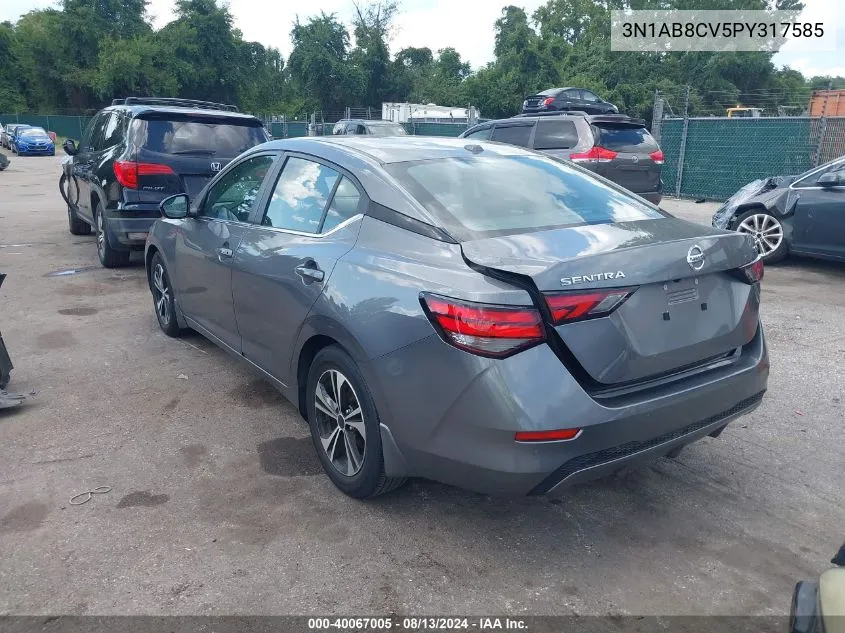 2023 Nissan Sentra Sv Xtronic Cvt VIN: 3N1AB8CV5PY317585 Lot: 40067005