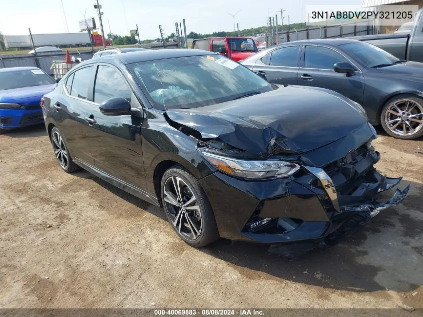 2023 Nissan Sentra Sr Xtronic Cvt VIN: 3N1AB8DV2PY321205 Lot: 40069883