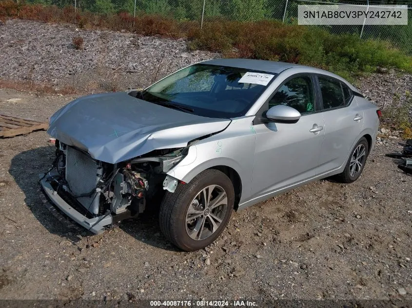 2023 Nissan Sentra Sv Xtronic Cvt VIN: 3N1AB8CV3PY242742 Lot: 40087176