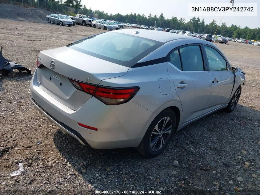 2023 Nissan Sentra Sv Xtronic Cvt VIN: 3N1AB8CV3PY242742 Lot: 40087176