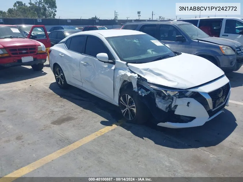 2023 Nissan Sentra Sv Xtronic Cvt VIN: 3N1AB8CV1PY242772 Lot: 40100887