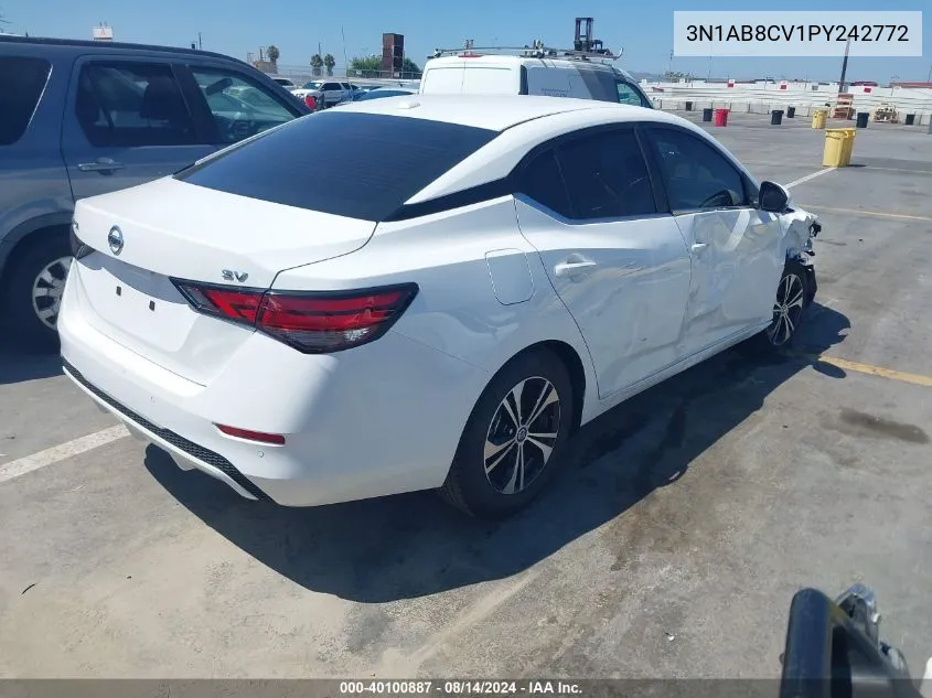 2023 Nissan Sentra Sv Xtronic Cvt VIN: 3N1AB8CV1PY242772 Lot: 40100887