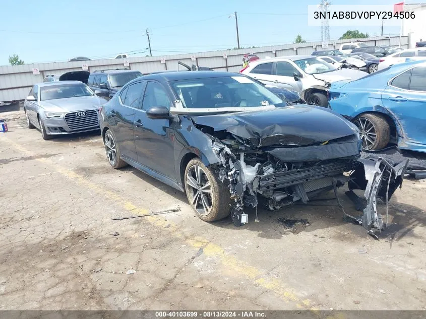 2023 Nissan Sentra Sr Xtronic Cvt VIN: 3N1AB8DV0PY294506 Lot: 40103699