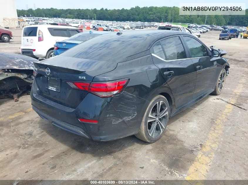 2023 Nissan Sentra Sr Xtronic Cvt VIN: 3N1AB8DV0PY294506 Lot: 40103699