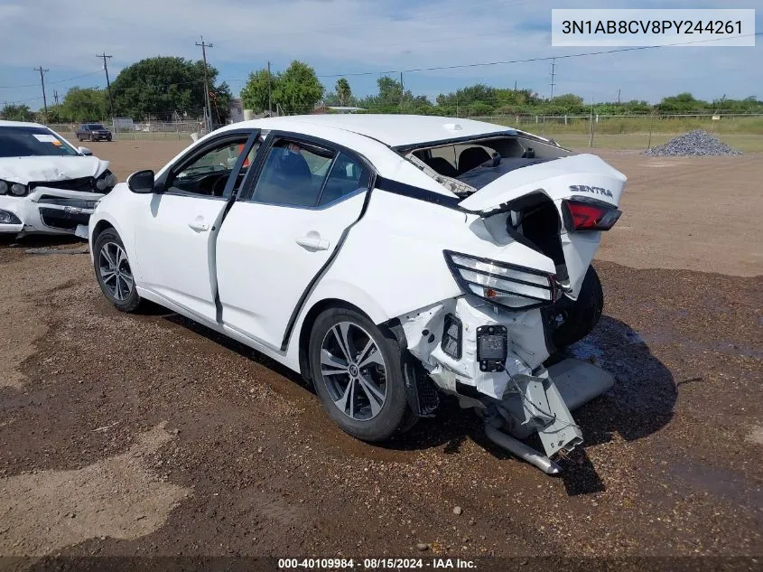 2023 Nissan Sentra Sv Xtronic Cvt VIN: 3N1AB8CV8PY244261 Lot: 40109984