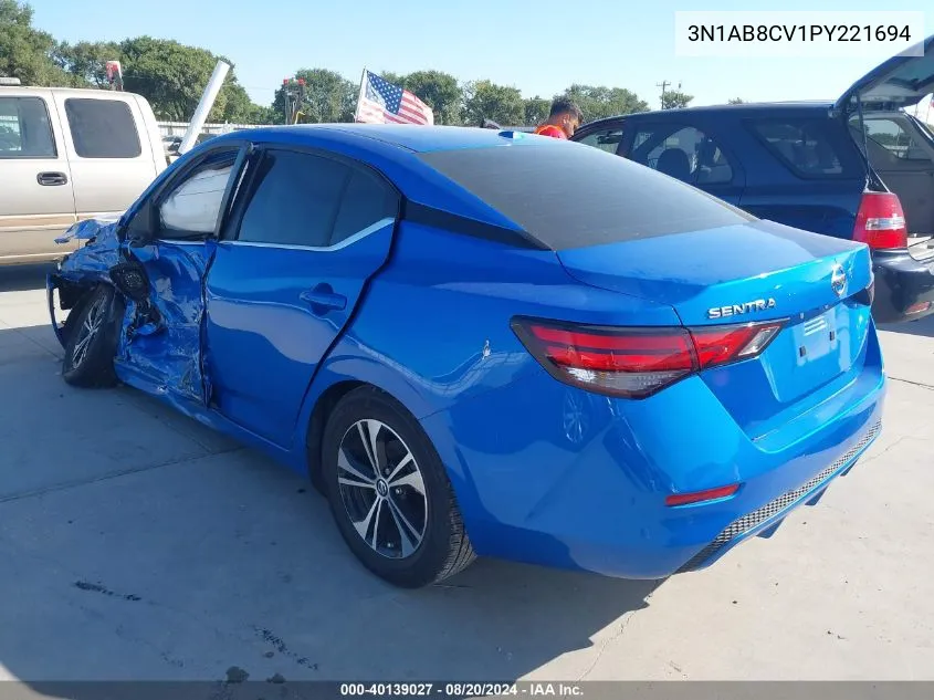 2023 Nissan Sentra Sv VIN: 3N1AB8CV1PY221694 Lot: 40139027