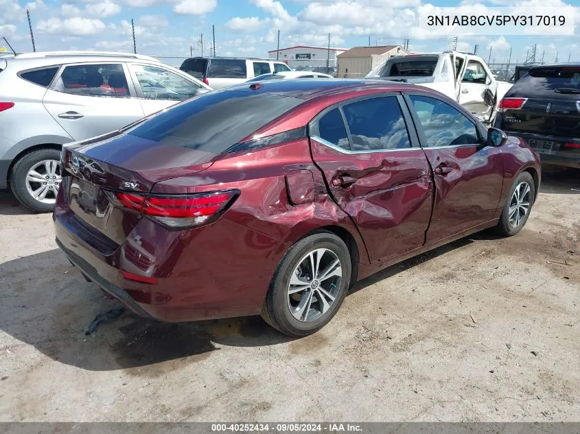 2023 Nissan Sentra Sv Xtronic Cvt VIN: 3N1AB8CV5PY317019 Lot: 40252434