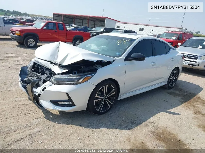 2023 Nissan Sentra Sr VIN: 3N1AB8DV7PY315304 Lot: 40317353