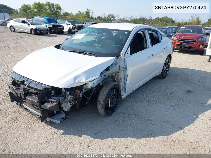 2023 Nissan Sentra Sr Xtronic Cvt VIN: 3N1AB8DVXPY270424 Lot: 40326873