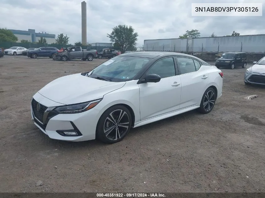 2023 Nissan Sentra Sr Xtronic Cvt VIN: 3N1AB8DV3PY305126 Lot: 40351922