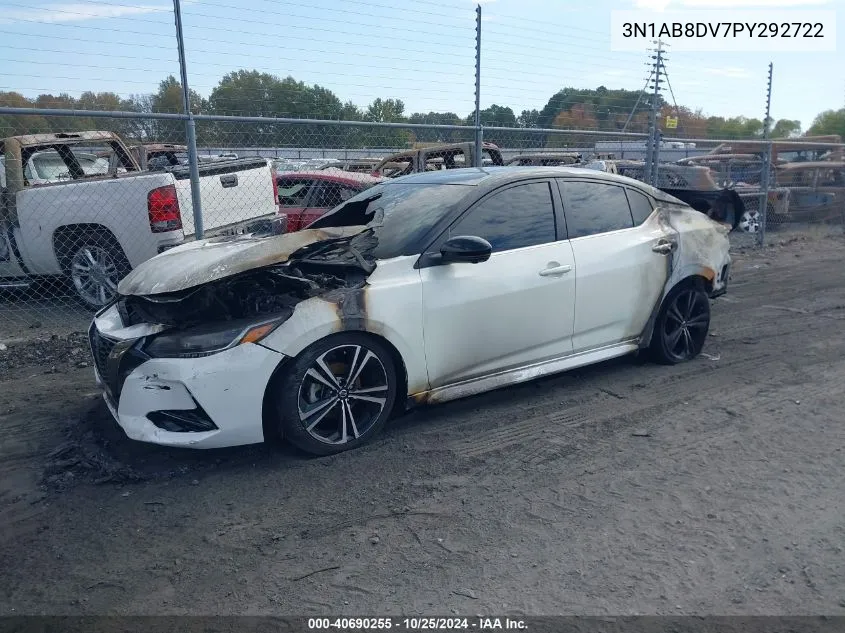 2023 Nissan Sentra Sr Xtronic Cvt VIN: 3N1AB8DV7PY292722 Lot: 40690255