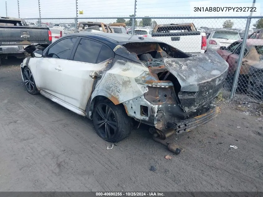 2023 Nissan Sentra Sr Xtronic Cvt VIN: 3N1AB8DV7PY292722 Lot: 40690255