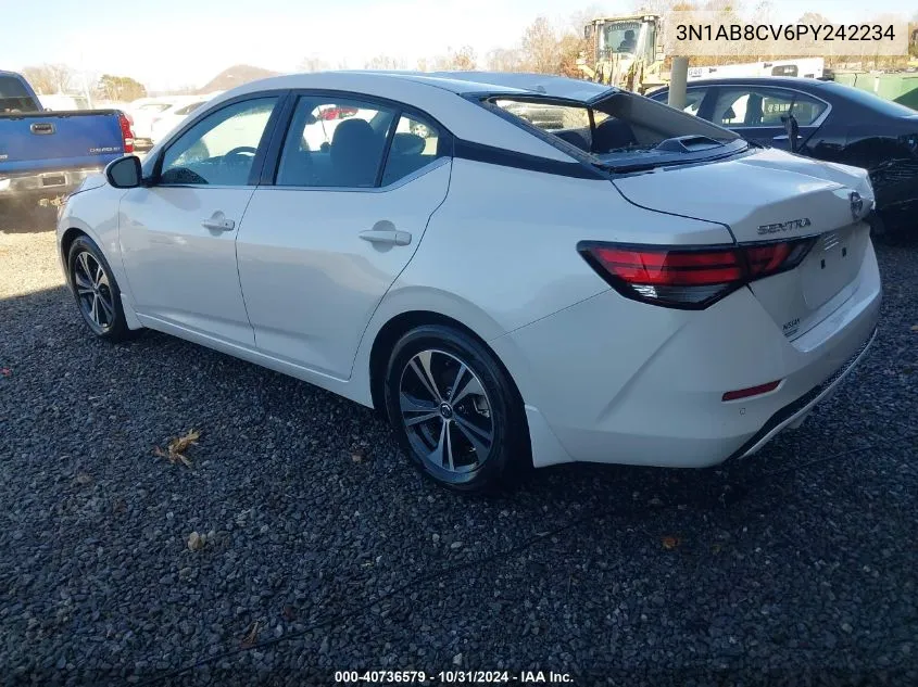 2023 Nissan Sentra Sv Xtronic Cvt VIN: 3N1AB8CV6PY242234 Lot: 40736579