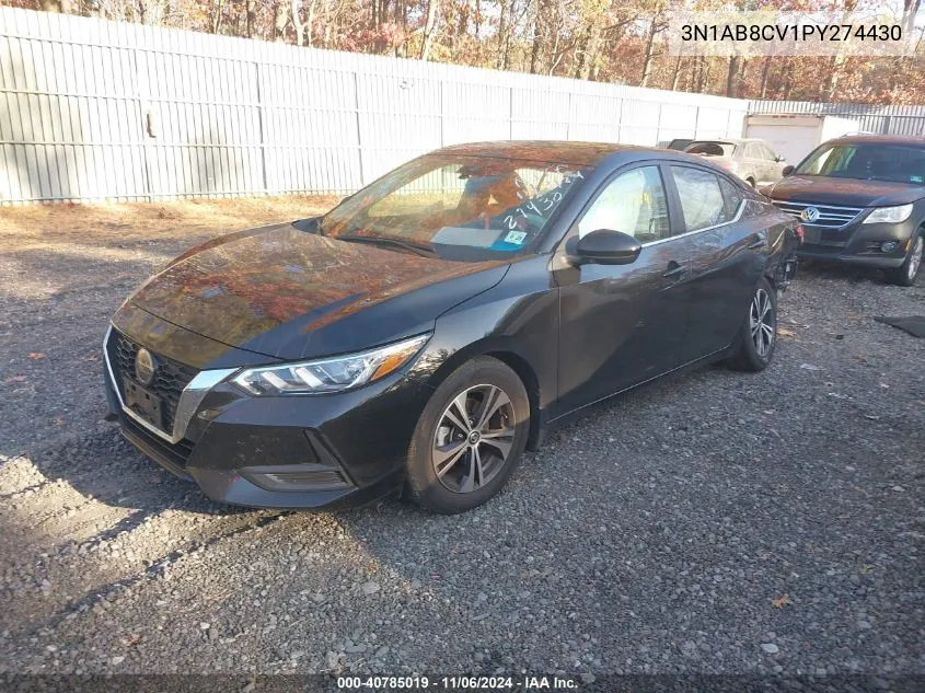 2023 Nissan Sentra Sv Xtronic Cvt VIN: 3N1AB8CV1PY274430 Lot: 40785019