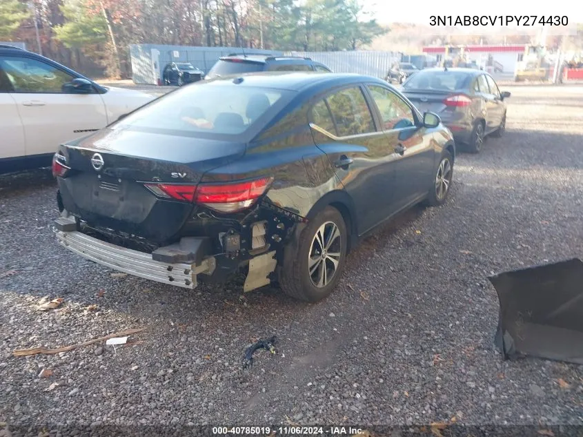 2023 Nissan Sentra Sv Xtronic Cvt VIN: 3N1AB8CV1PY274430 Lot: 40785019