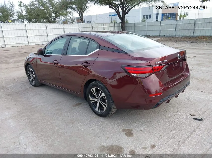 2023 Nissan Sentra Sv Xtronic Cvt VIN: 3N1AB8CV2PY244790 Lot: 40793106