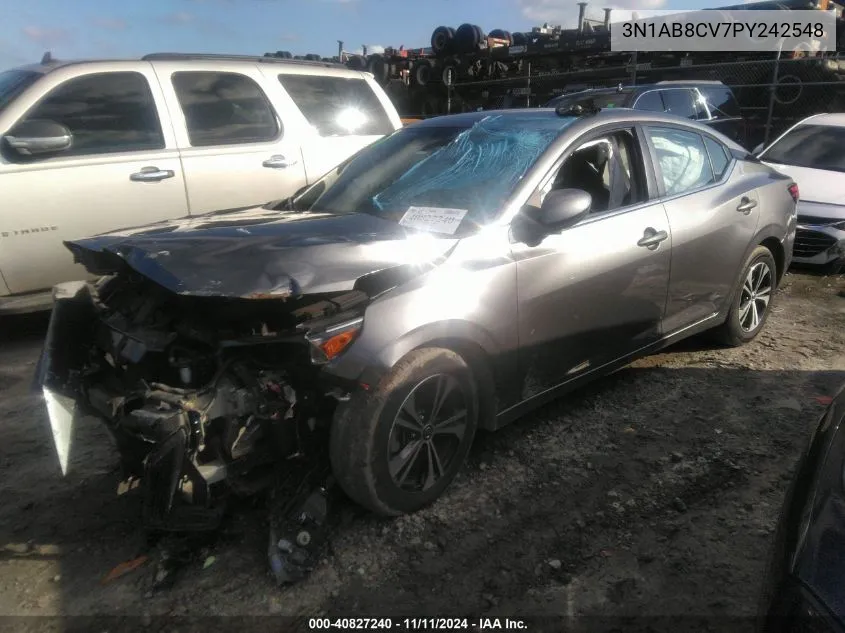 2023 Nissan Sentra Sv Xtronic Cvt VIN: 3N1AB8CV7PY242548 Lot: 40827240