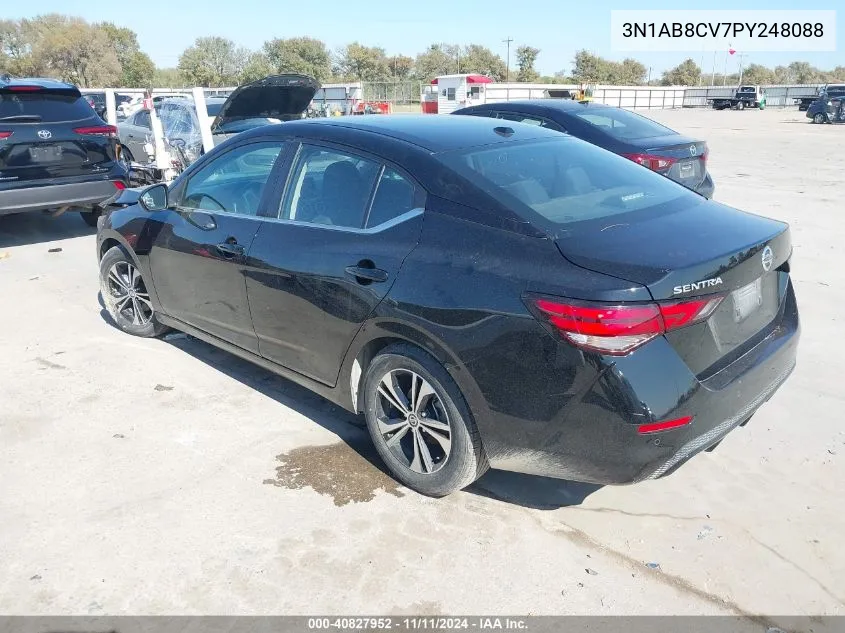 2023 Nissan Sentra Sv Xtronic Cvt VIN: 3N1AB8CV7PY248088 Lot: 40827952