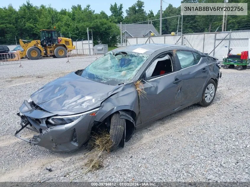 2024 Nissan Sentra S Xtronic Cvt VIN: 3N1AB8BV6RY202756 Lot: 39794812