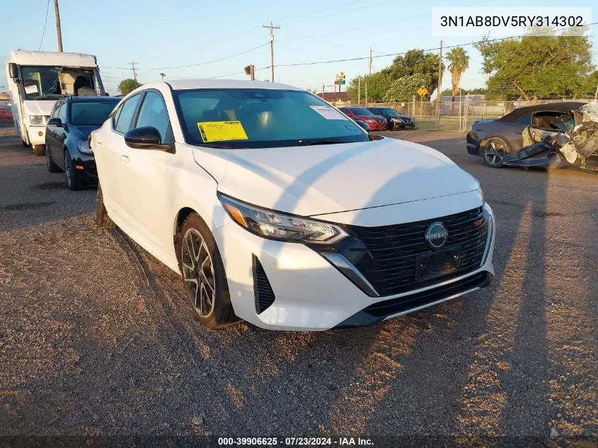 2024 Nissan Sentra Sr Xtronic Cvt VIN: 3N1AB8DV5RY314302 Lot: 39906625