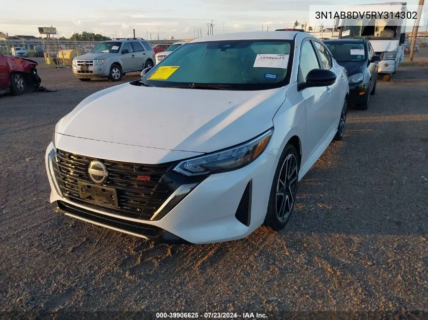 2024 Nissan Sentra Sr Xtronic Cvt VIN: 3N1AB8DV5RY314302 Lot: 39906625