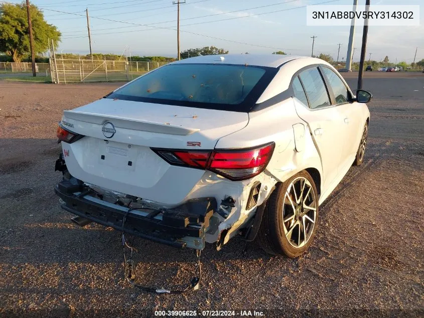 2024 Nissan Sentra Sr Xtronic Cvt VIN: 3N1AB8DV5RY314302 Lot: 39906625