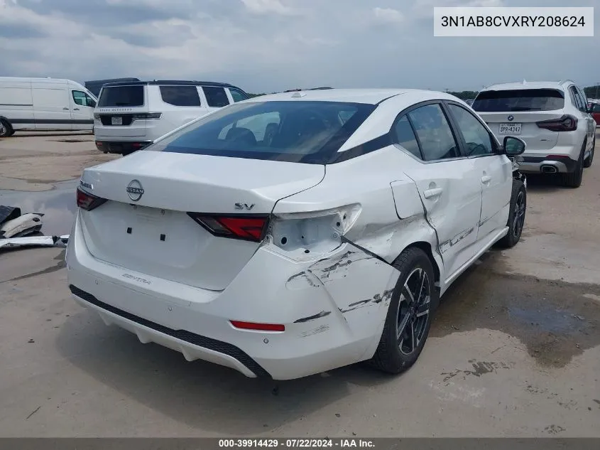 2024 Nissan Sentra Sv Xtronic Cvt VIN: 3N1AB8CVXRY208624 Lot: 39914429