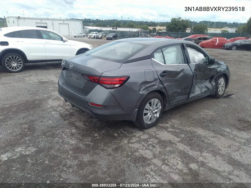 2024 Nissan Sentra S Xtronic Cvt VIN: 3N1AB8BVXRY239518 Lot: 39933255